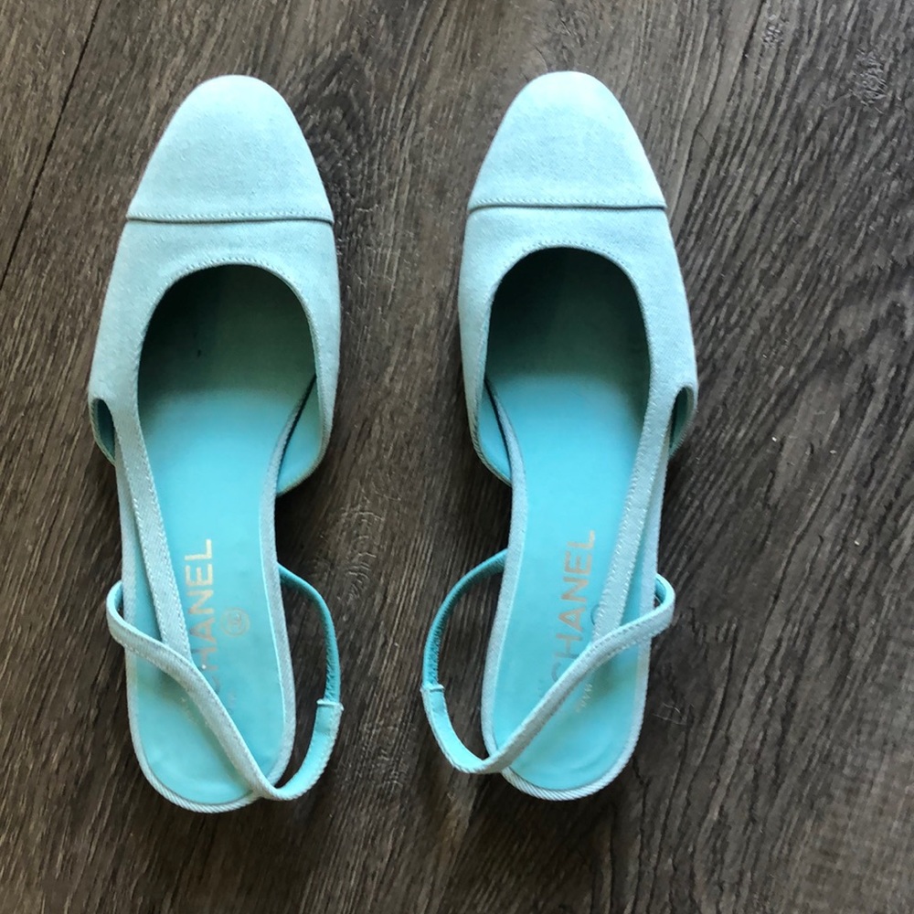 Authentic Chanel sling back flats